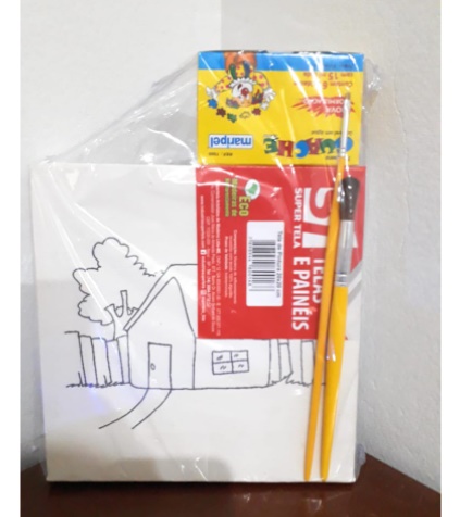 Tela Para Pintura Infantil Colorir Pintar Canvas Gato com Tinta e Pincel -  Loja PlimShop